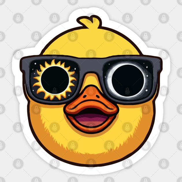 Solar Eclipse Duck Sticker by MoDesigns22 